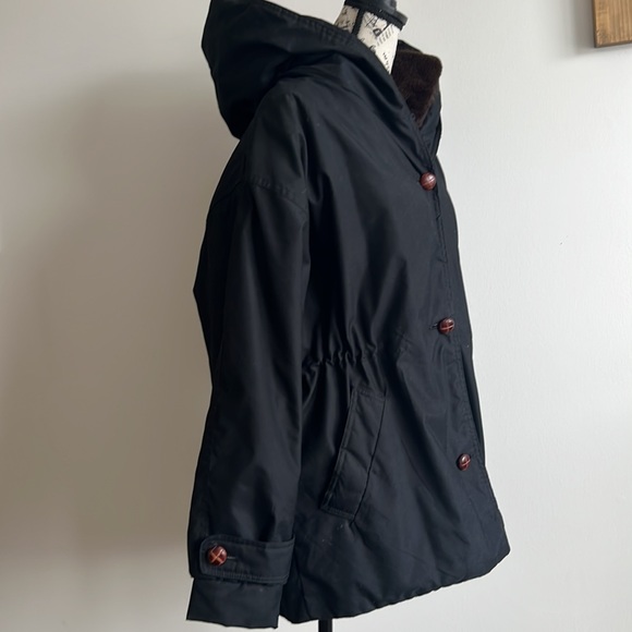 Talbots coat jacket with hood in black Size 8P - Picture 11 of 16